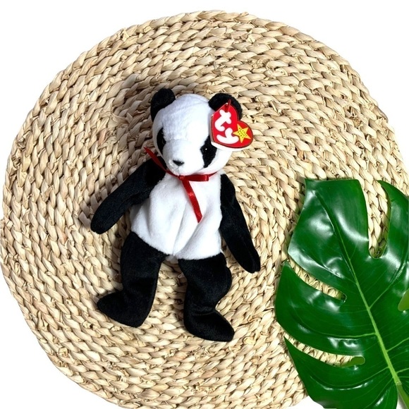 TY Beanie Baby 90’s Fortune Panda Plush Bear With Rare  Tag Errors Collector - Picture 16 of 16
